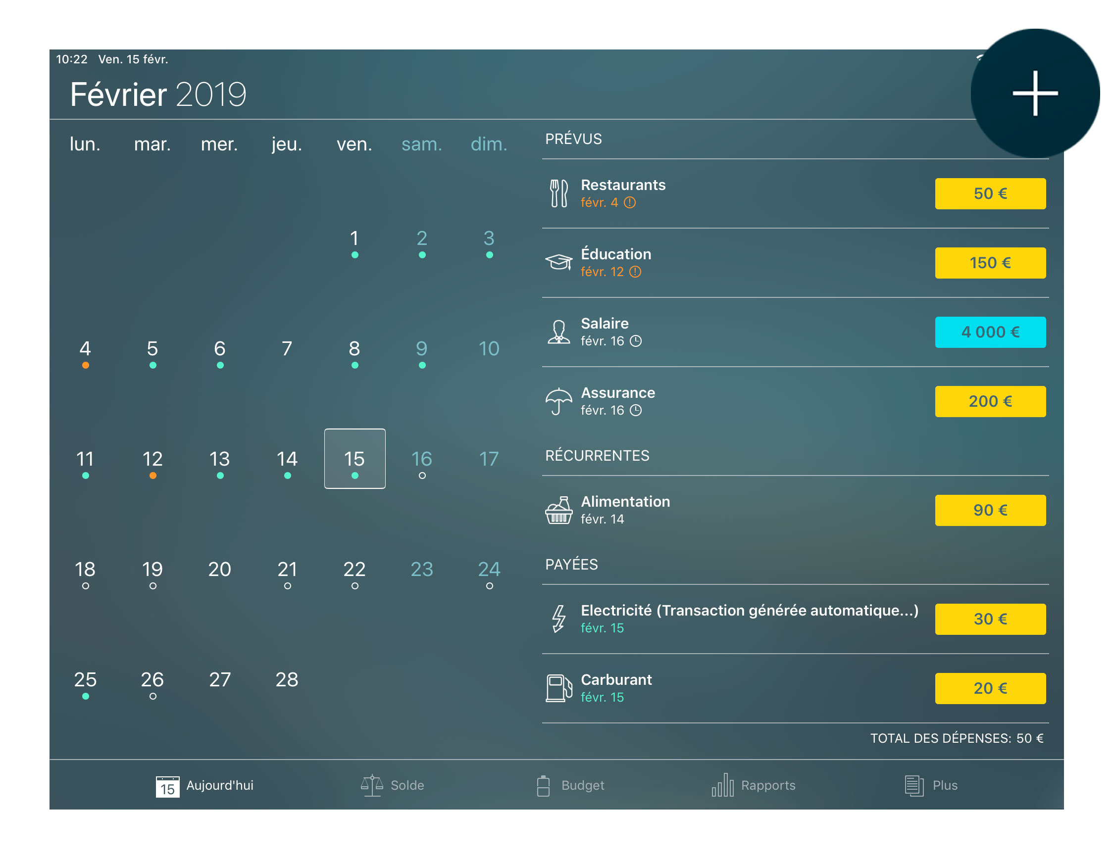 Money Tracker - Créer une transaction - iPad