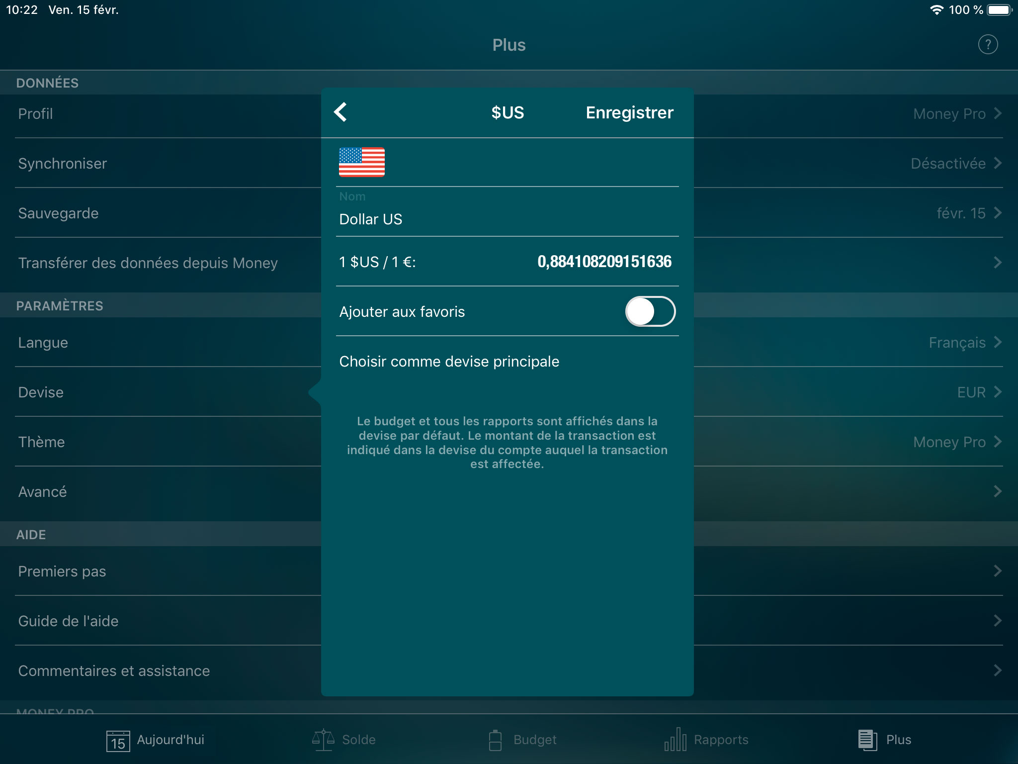Money Tracker - Convertisseur de devises - iPad