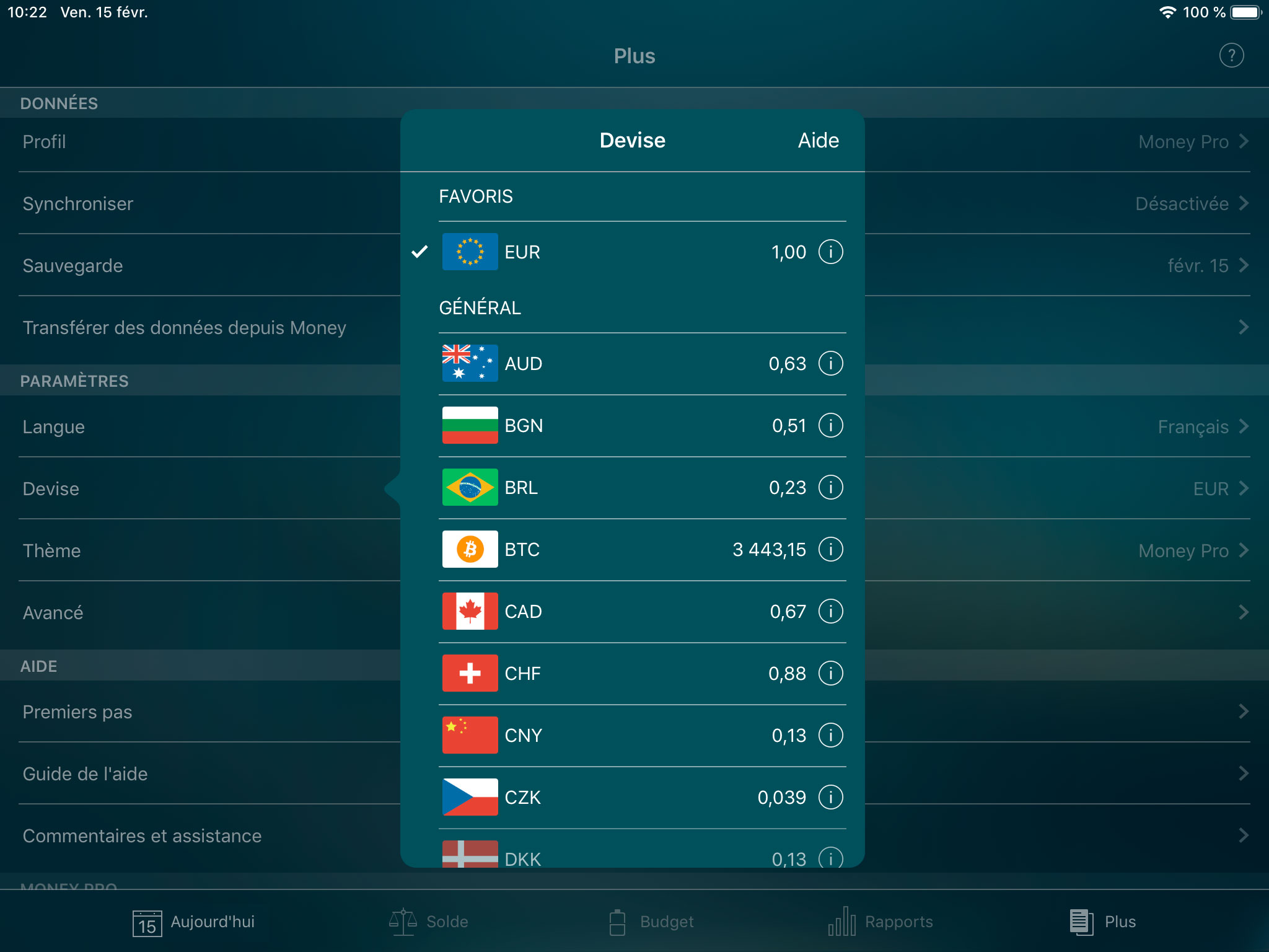Money Tracker - Convertisseur de devises - iPad
