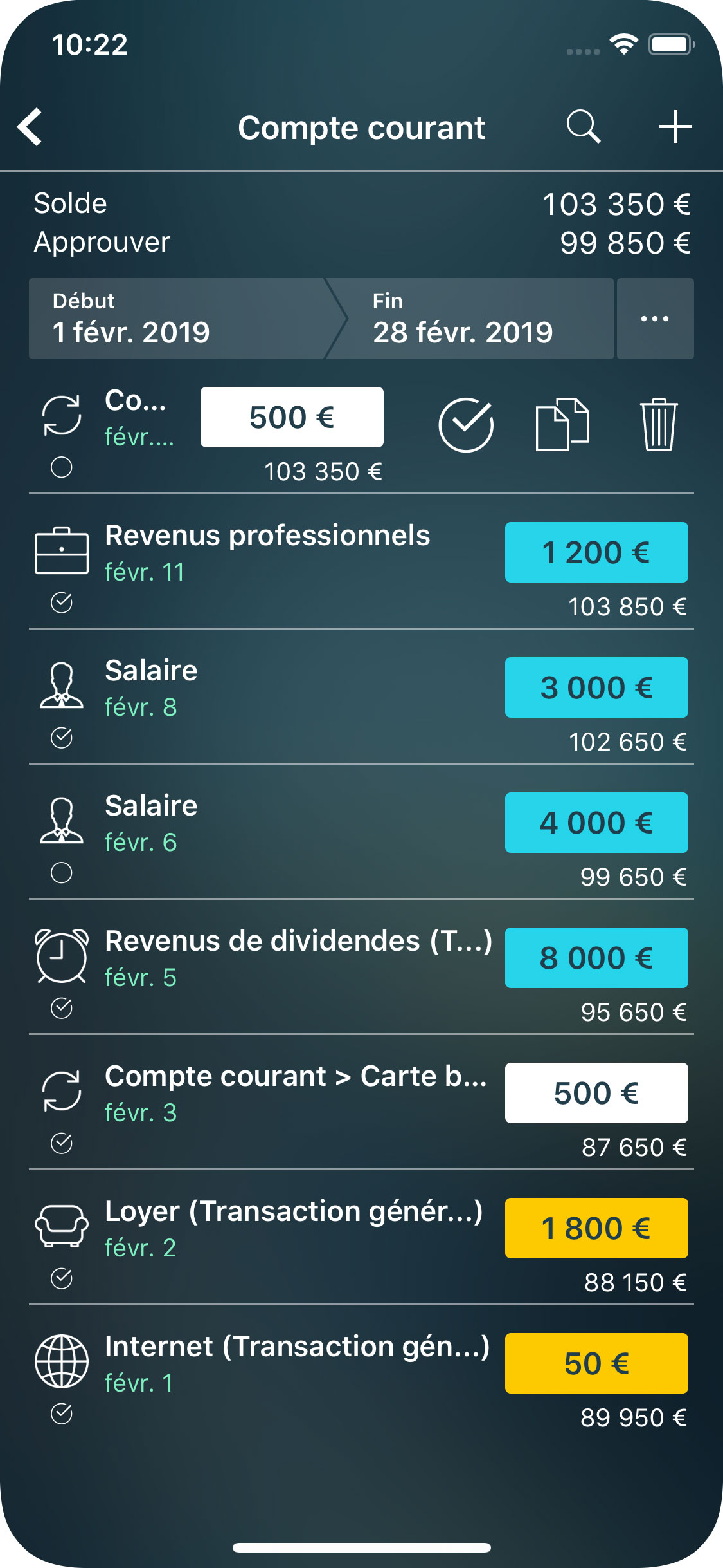 Money Tracker - Rapprochement de compte bancaire - iPhone