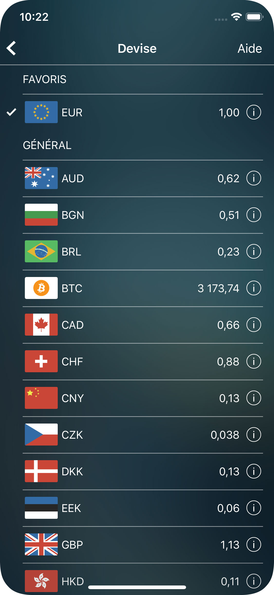 Money Tracker - Convertisseur de devises - iPhone