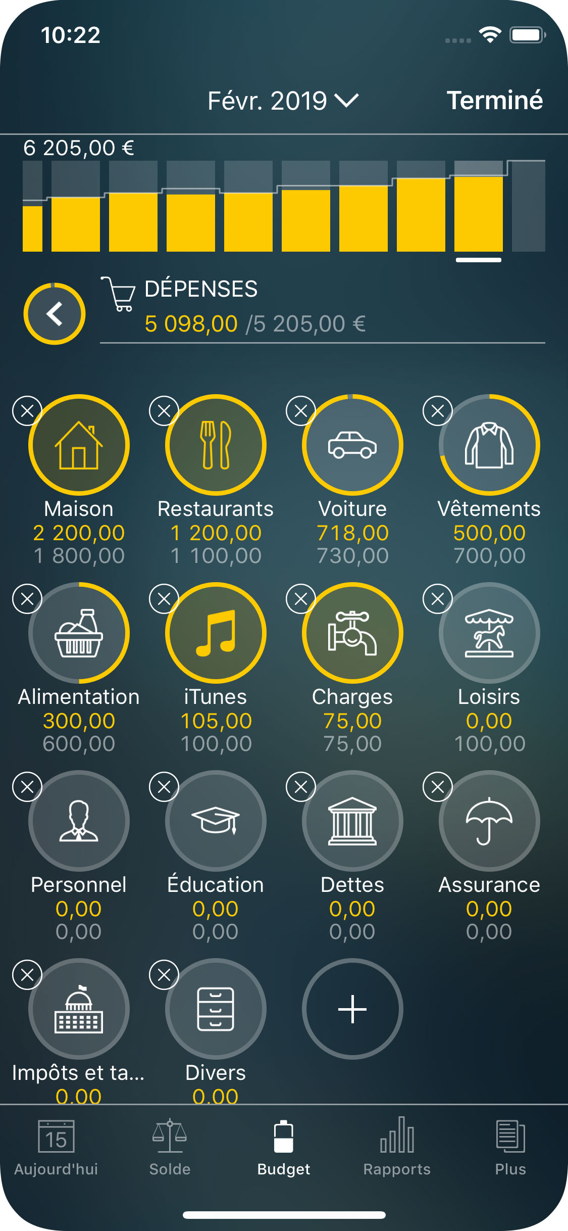 Money Tracker - Configurer un budget - iPhone