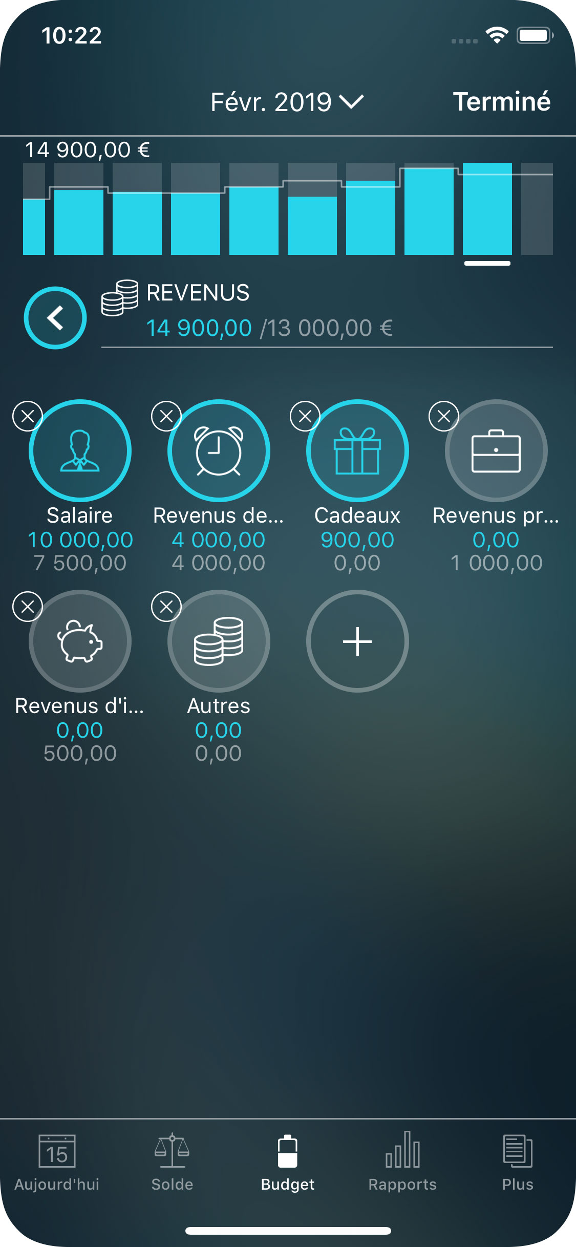 Money Tracker - Configurer un budget - iPhone