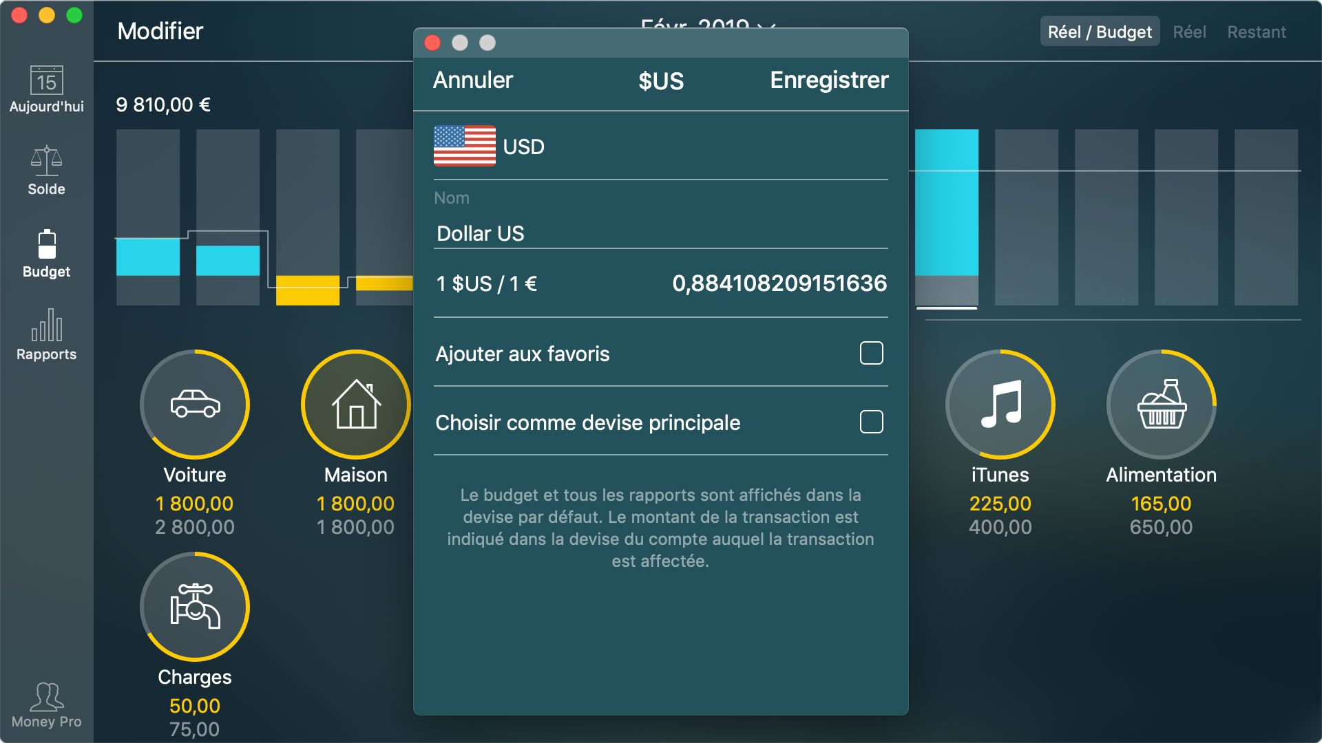 Money Tracker - Convertisseur de devises - Mac