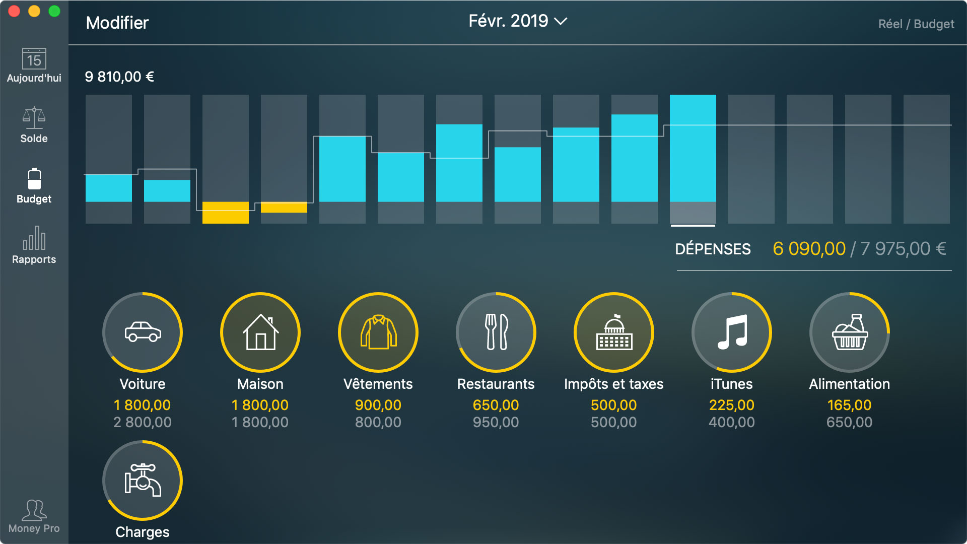Money Tracker - Suivre un budget (widget Budget) - Mac